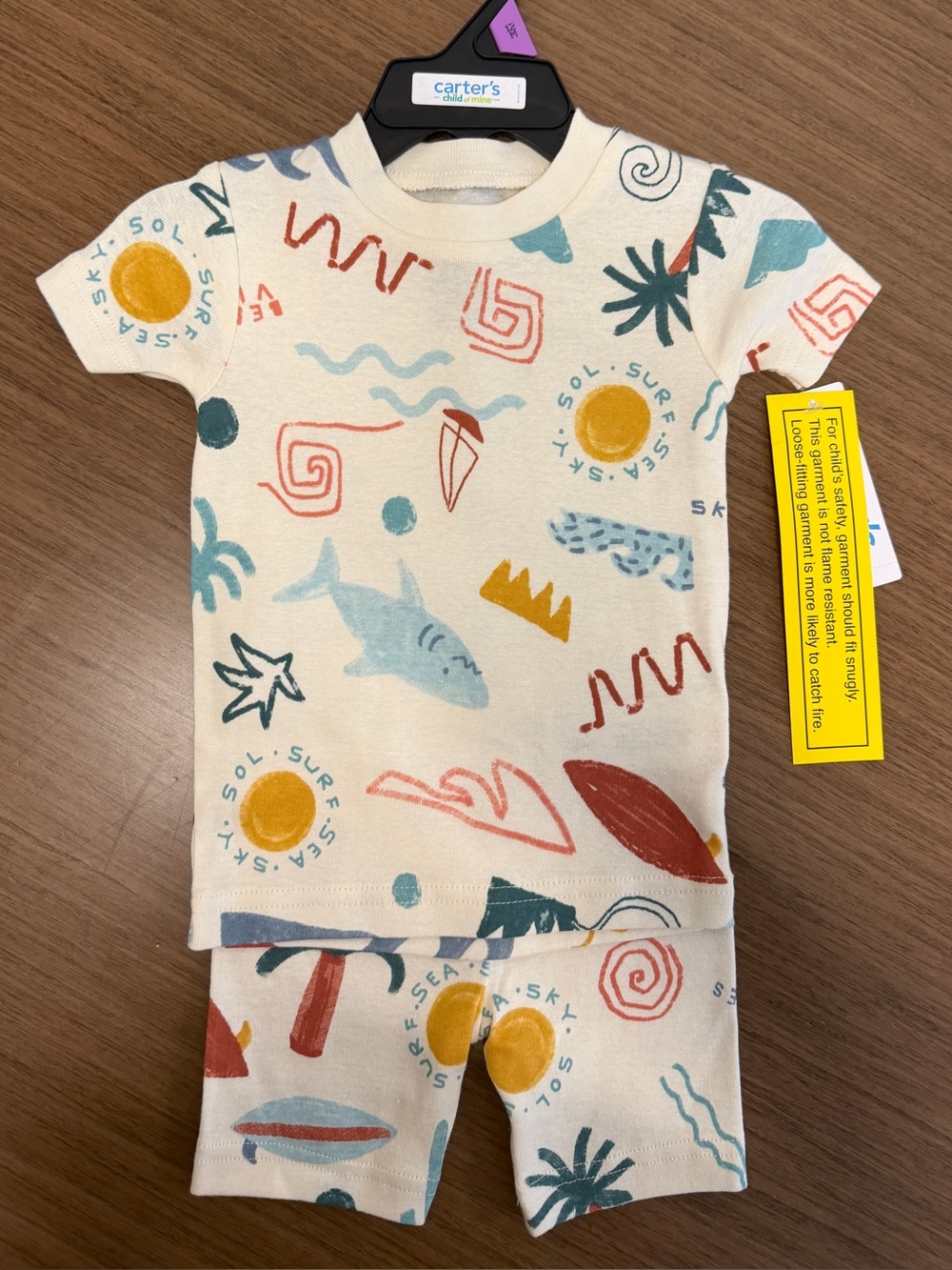 NWT - Carter's Child of Mine Toddler BEACH Pajama Set (12 months)